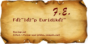 Fülöp Euridiké névjegykártya